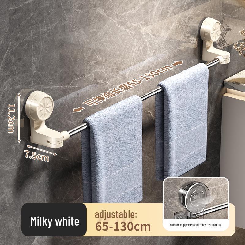 Zelfklevende telescopische handdoekstang zonder boren – Sterke wandmontage badkamer opbergstang voor handdoeken