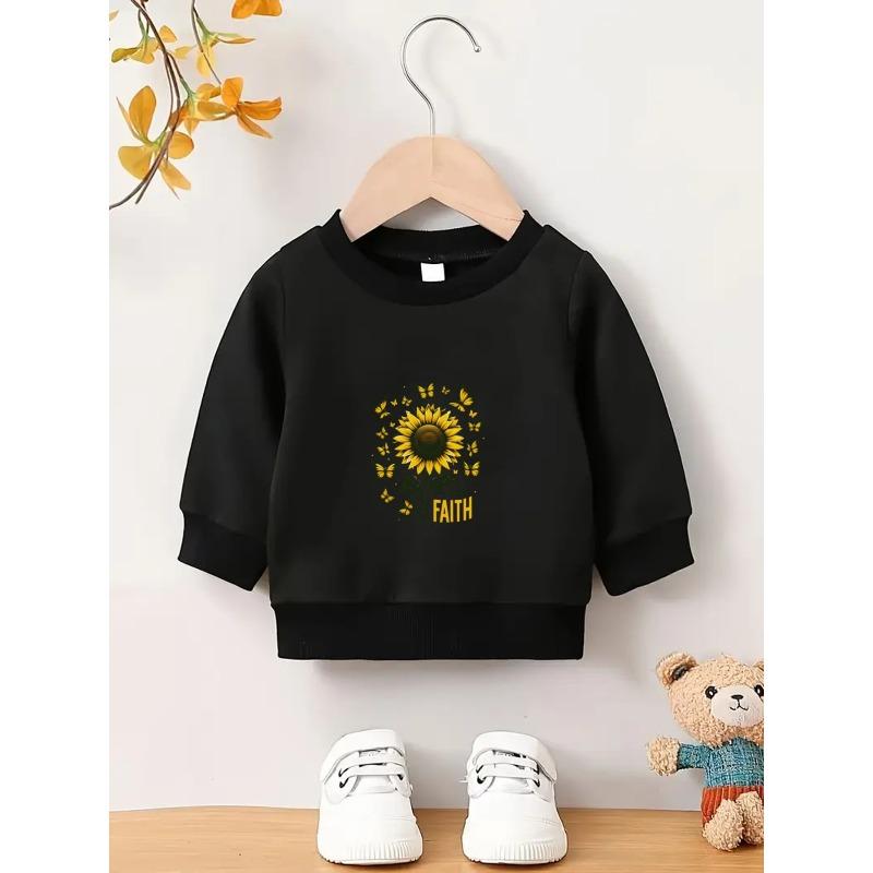 Unique and Innovative Printed Pattern, Comfortable and Simple Spring and Autumn Baby Thin Versatile Round Neck Hoodie