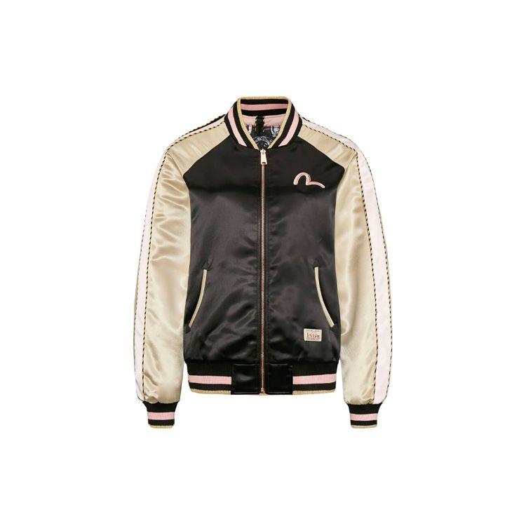 Evisu Double Eagle Logo Embroidered Long Sleeve Jacket Women jackets Black 2EAHTW0JK735XX
