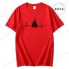 Unisex Unisex TShirt Sailing Heartbeat Print T Shirt Boating Graphic Harajuku Streewear Clothes Causal Female Y2K Tops Tee Clothing