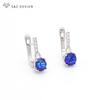 Trendy Colorful Round Crystal Drop Earrings For Women Rose Gold Color Jewelry Stylish Eardrop Gift