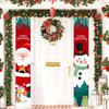 Christmas Door Hanging Banner Santa Claus Snowman Walnut Guards Merry Christmas Door Ornament Decoration New Year