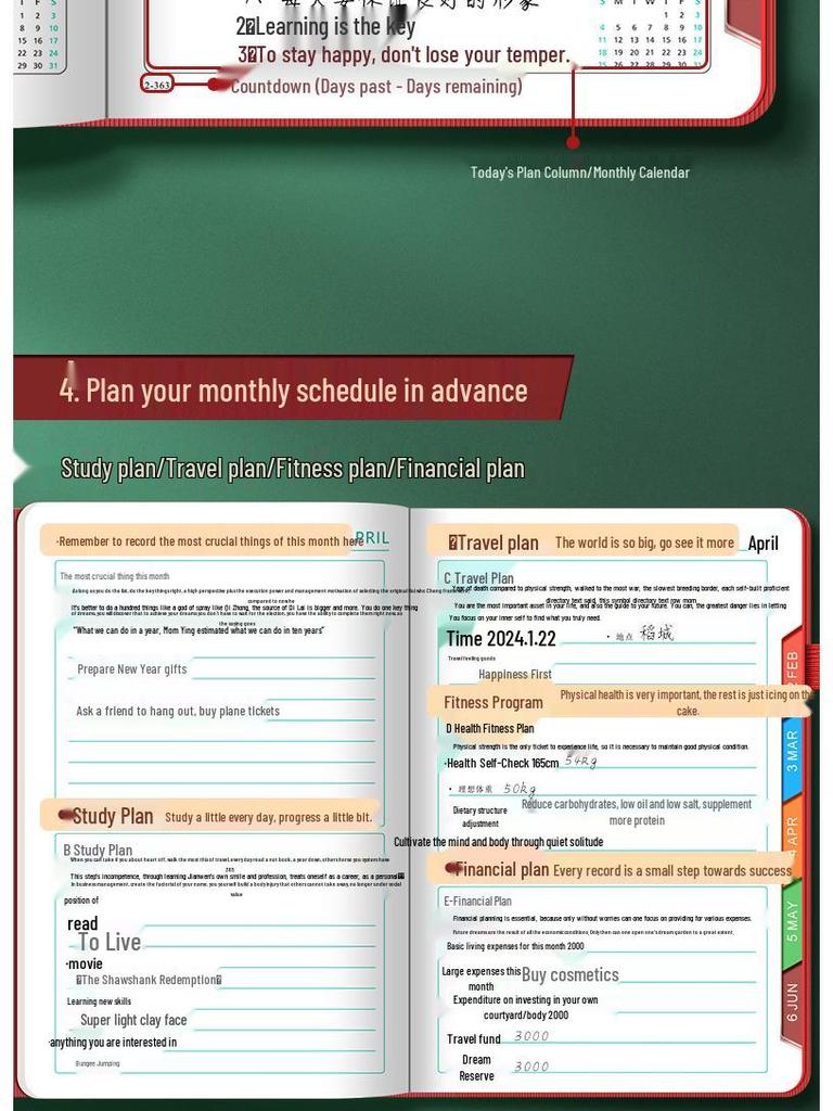 Custom 2026 365-Day Agenda Notebook: Nameplate Buckle with Time Management & Self-Discipline Check-In Features