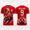 Haaland 9 Magliette Grafiche Rosse Calcio 2026 Nuova Estiva Maglia a Rete per Fan Fan di Calcio Uomo Donna Casual Manica Corta Sportiva Maglietta Y2K