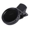 37mm Adjustable ND Filter ND2 400 Variable Neutral Density Lens Filter with Clamp for Smartphone Mount Reduces Light