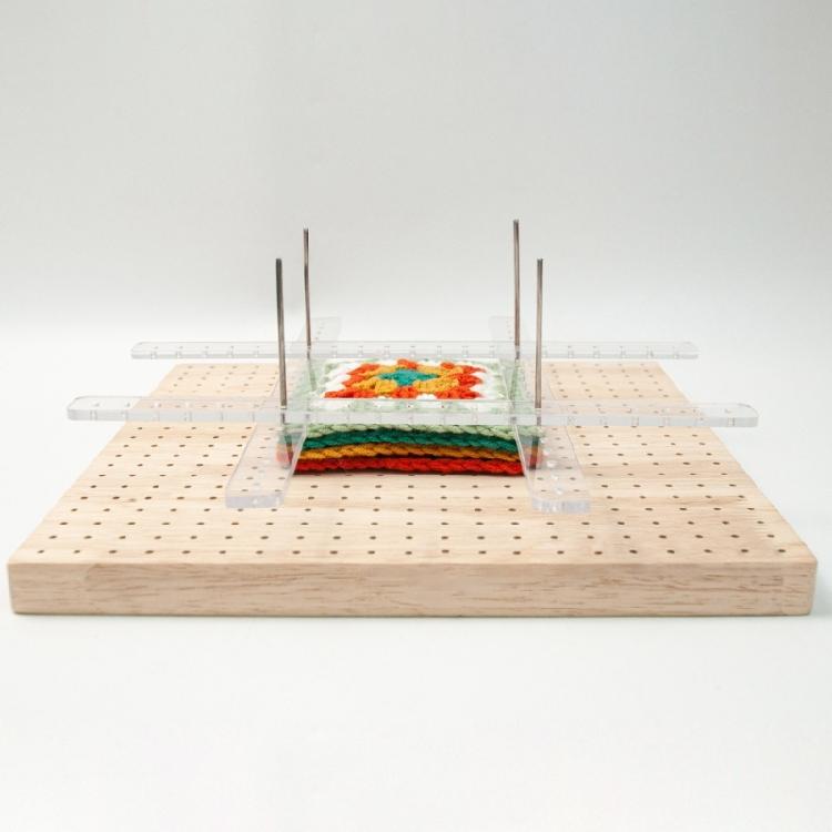 Crochet Blocking Board Wood Knitting Crochet Board for Granny Square Full Kits
