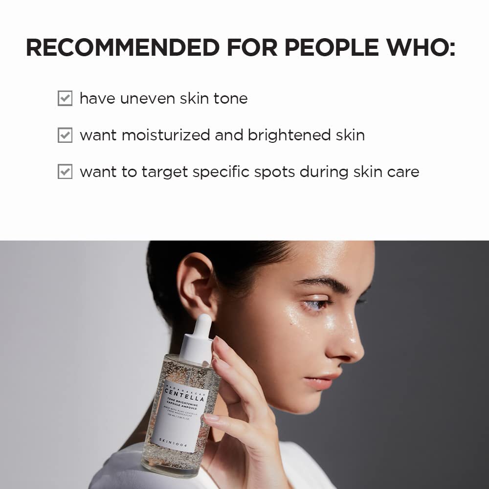 Skin1004 Madagascar Centella Tone Brightening Capsule Ampoule – Vegan, Radiance-Boosting Serum with Niacinamide & Centella Asiatica, Korean