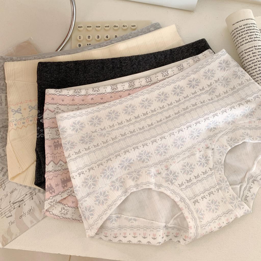 Plus Size Ladies Spring and Autumn Cotton Extended Crotch Triangle Briefs