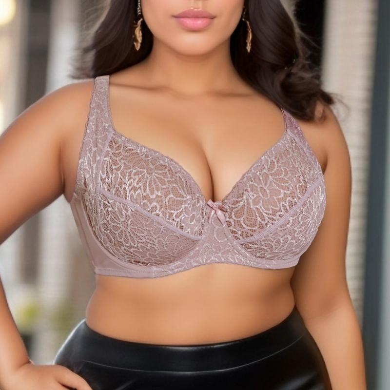 1 Stück Damen-BH in Übergröße, ultradünn, halbtransparent, Spitze, sexy, atmungsaktiv, Stahlring, Körbchen Französische Eleganz CDE
