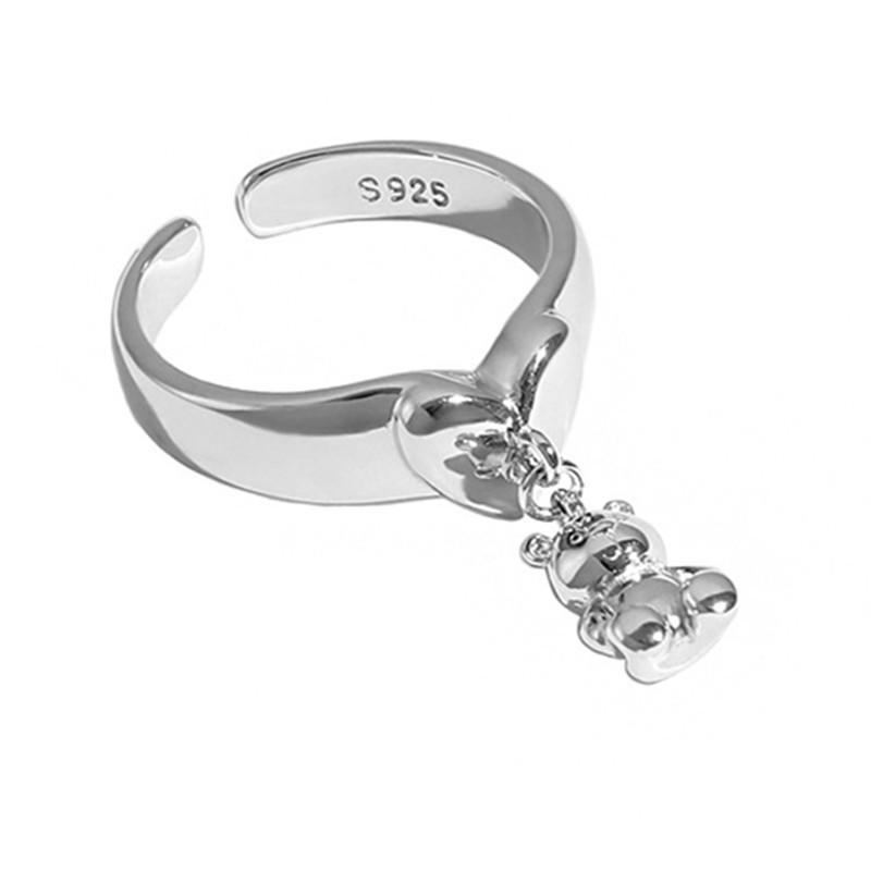 

Trendy Bear Heart Ring: Cute Open Design, Smooth Finish, Japanese-Korean Style for Women Adjustable