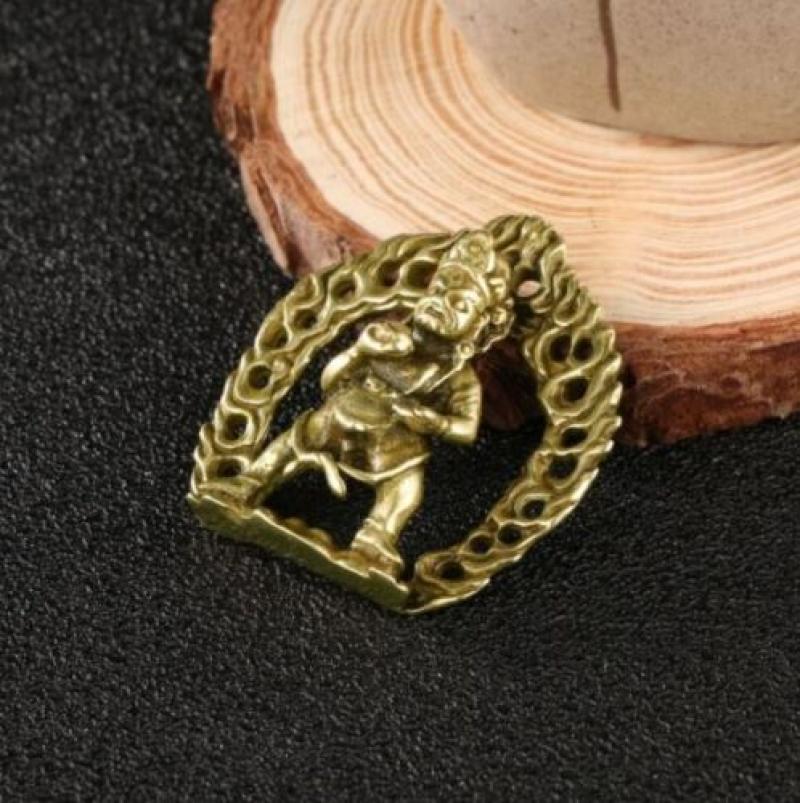 Rare Chinese Art Old Brass Hot Fire Boy Toys Statue Figure Pet Antique Ornament