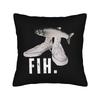 Fih Shoes Fish Funny Misspelled Fish Meme Fih Calling Humor Square Pillow Covers Room  Cushion Cover Creative Decor Pillowcase