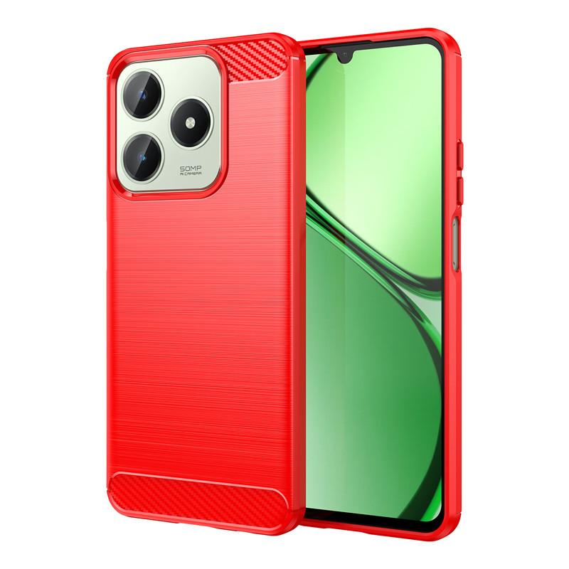 For Realme C61 Case For Realme C61 Cover 6.78 Carbon Fiber Shockproof Silicone Protective Bumper For Realme C61 Coque Fundas