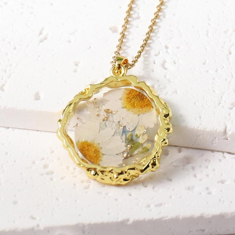 Collana Floreale in Resina Leggera Catena Regolabile per la Clavicola per Pelli Sensibili Accessorio Gioiello da Indossare Ogni Giorno