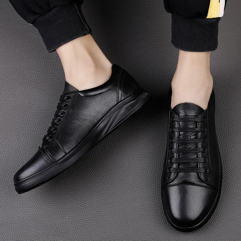 New High Quality White Fashion Men's Genuine Leather Sneakers Breathable Casual Flat Shoes Mens Luxury Shoes Designers Men Shoes