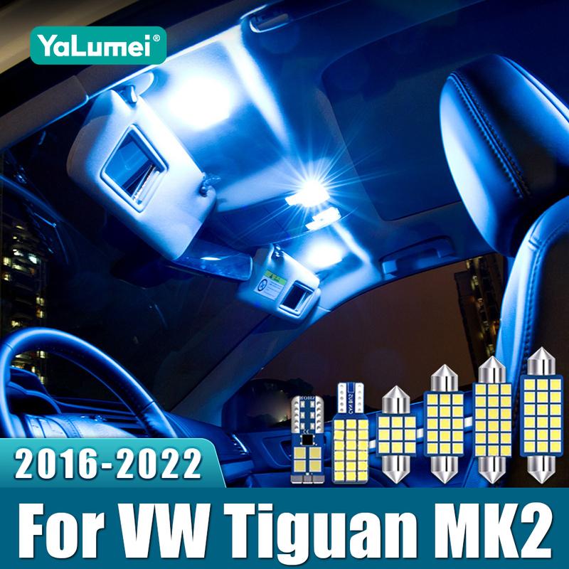 For Volkswagen VW Tiguan MK2 Allspace 2016 2017 2018 8PCS Canbus Car Interior LED Lamps Trunk Lights