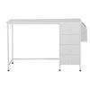 Computer Desk with Fabric Drawers, 120 Cm Reversible Study Work Writing Desk for Modern Home Office Bedroom, Simple Modern Cute PC Table Metal Frame