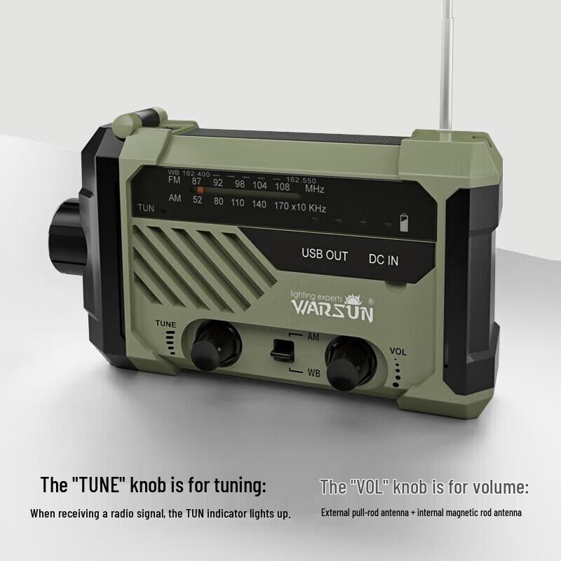 Wolfson Portable Emergency Radio Flashlight