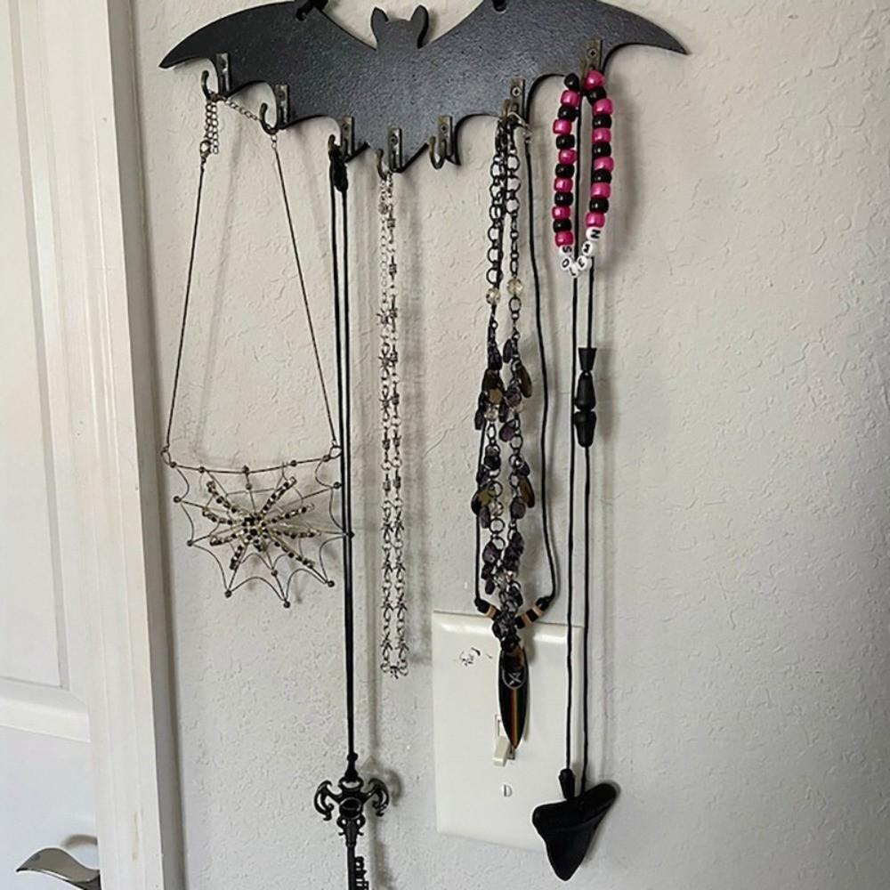 Halloween Platzsparender Organizer Kleiderbügelständer Retro Gotischer Schlüsselhalter Holzfledermaus Wandhaken Studentenwohnheim