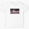 alien landscape with planet, moons and the Milky Way galaxy Kids T-Shirt