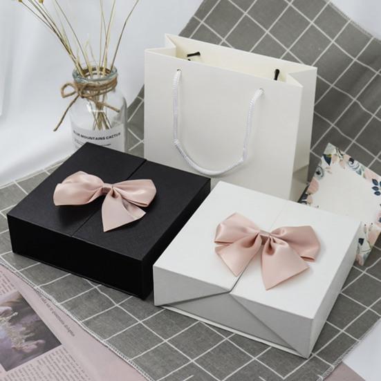 Square Double Door Bowknot Design Jewelry Lipstick Gift Packaging Display Case