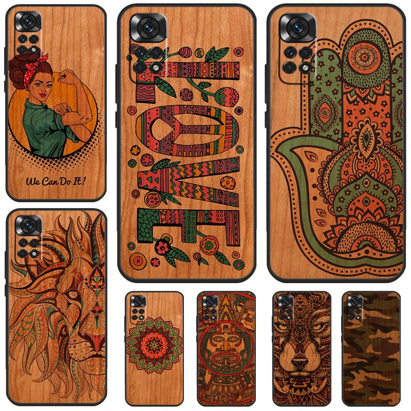 Wood Pattern Case For Redmi Note 12 10 9 8 11 13 Pro 9S 10S 11S 12S Phone Cover For Redmi 12C 9C 10C 13C