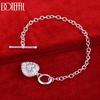 925 Sterling Silver Wedding Jewelry Women's Gift Heart-Shaped AAA Zirconia Bracelet