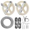2025+ Clothesline Outdoor Kit, Wire Rope, 5-Inch Pulley, S-Type Divider, Tightener, Screw, Hook and Expansion Screw