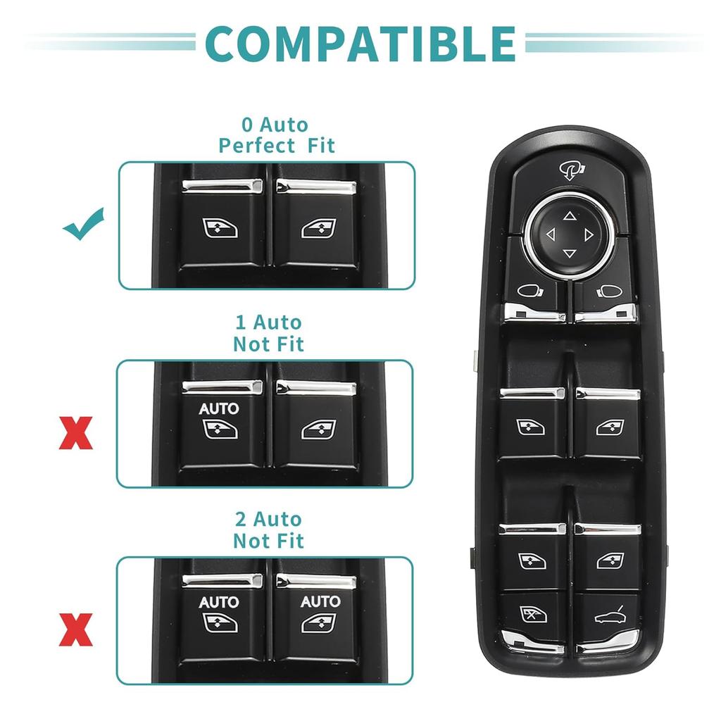 ACROPIX Front Left Driver Side Power Window Switch Window Control Switch Fit for Porsche Cayenne 2011-2014 for Porsche Panamera 2010-2015