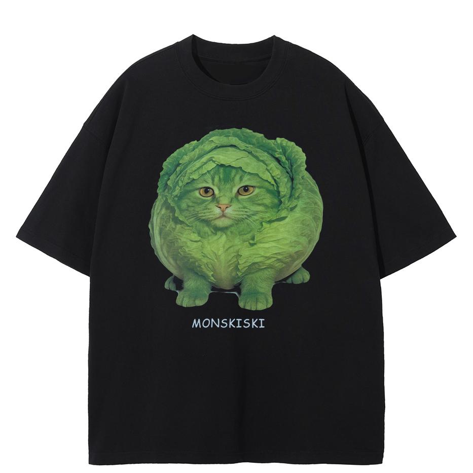 

Streetwear Funny Cat Graphic T-Shirt Cotton Tshirt Unisex Tops Tees Short Sleeves T Shirt - Men s Summer Cotton Graphic Tee S разноцветный