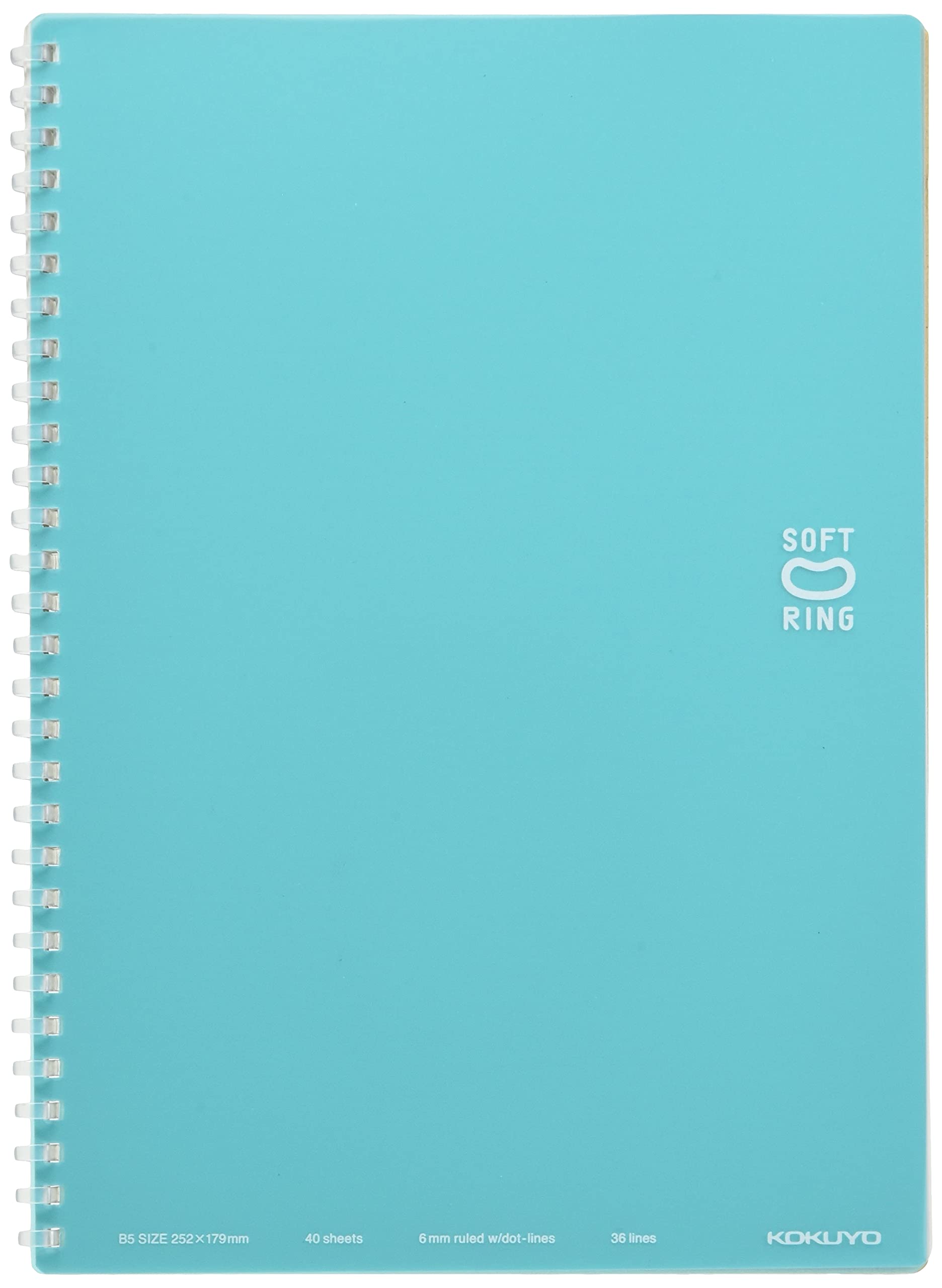 KOKUYO Soft Ring Dotted Ruled Light W183 x D5 x H252mm Dotted horizontal ruled lines 170g Notebook, Lines, B5, Blue, Su-SV301BT-LB. Dimensions / (36