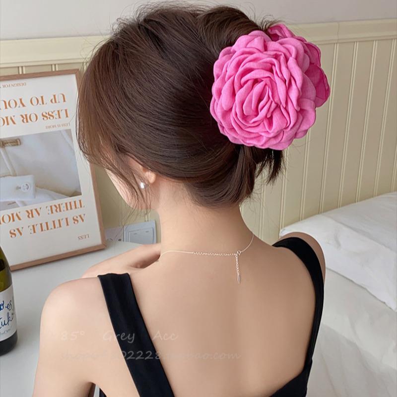 2pcs/set French Large Flower Hair Claws Korean Flower Hair Clip Grab For Women Ponytail Hairpins Barrettes Hair Accessories Gift