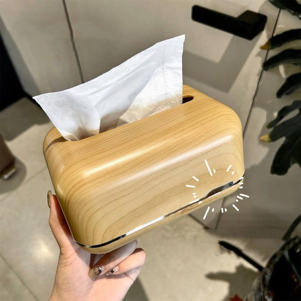 Large Capacity Tissue Box Spring-loaded Paper Dispenser Stylish Paper Container Living Room