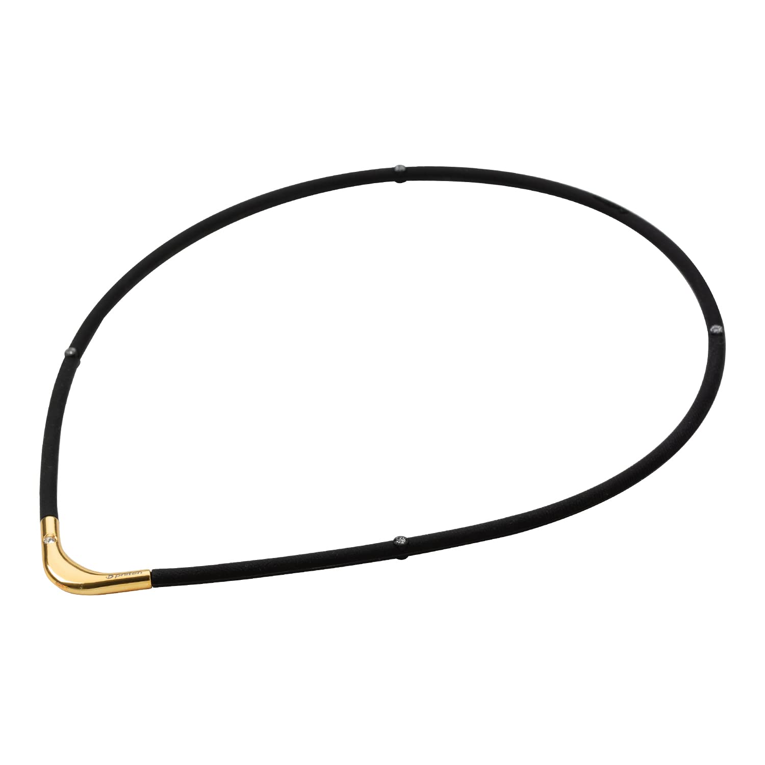 

phiten Necklace RAKUWA Magnetic Titanium Necklace 45cm Relief Blood Men Women Women S- Black/Gold [Stiff Shoulders] [Stiff Neck] [Improves