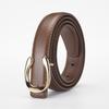 Versatile Women's Leather Belt with Smooth Buckle: Fashionable Waist, Pants Belt & Jewelry Chain
