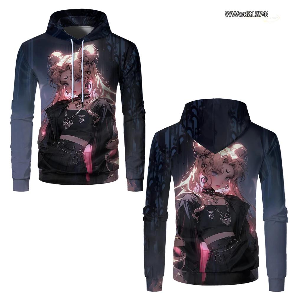 Sailor Moon Anime 3D Printed Men Hoodie Fashion Casual Funny Girls Hoodies Oversized Street Woman Sweatshirts Clothing Tops