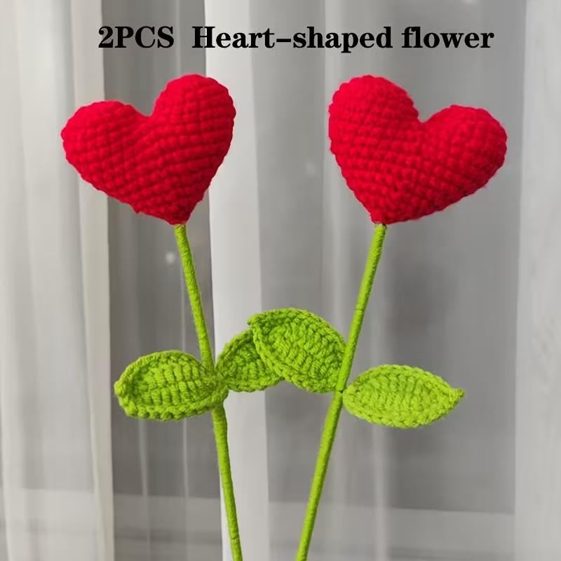 

2 шт./3 шт./6 шт. Ручной вязаный букет-сердце Симуляция букета Подарок для друзей Подарок на День святого Валентина