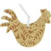 Wooden rooster pendants, set of 3
