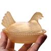 Yousheng Chicken Shaped Candy Dish Hen On Nest Glass Candy Bowl with Lid Farmhouse Egg Tray Dessert Plate Snack Bowl for Party Treats Home Tabletop