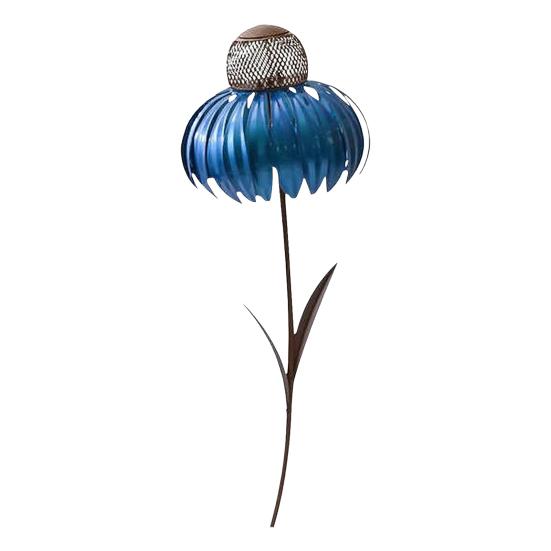 Bird Feeder, Painted Iron Bird Feeder with Petal-Top Grain Storage, Iron Art Design Bird Feeder for Hummingbirds And Finches Outdoor Garden Decoration