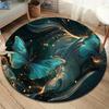 Beautiful Butterflies and Flowers Round Area Rug,Carpet Rug for Living Room Bedroom Sofa Playroom Decor,Non-slip Floor Mat