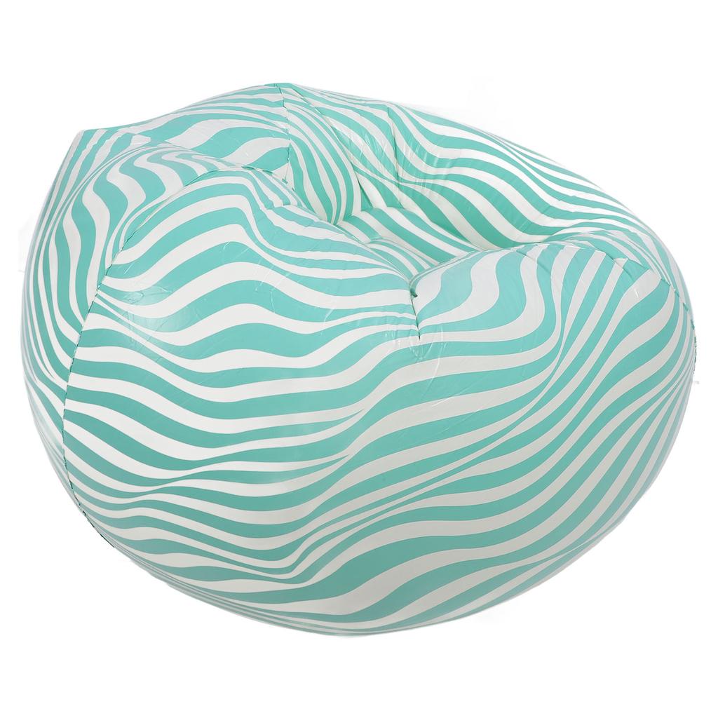 Aufblasbarer Stuhl PVC Wellenstreifenmuster Ergonomisches Design Minimalismus Aufblasbarer Sitzsackstuhl Grün