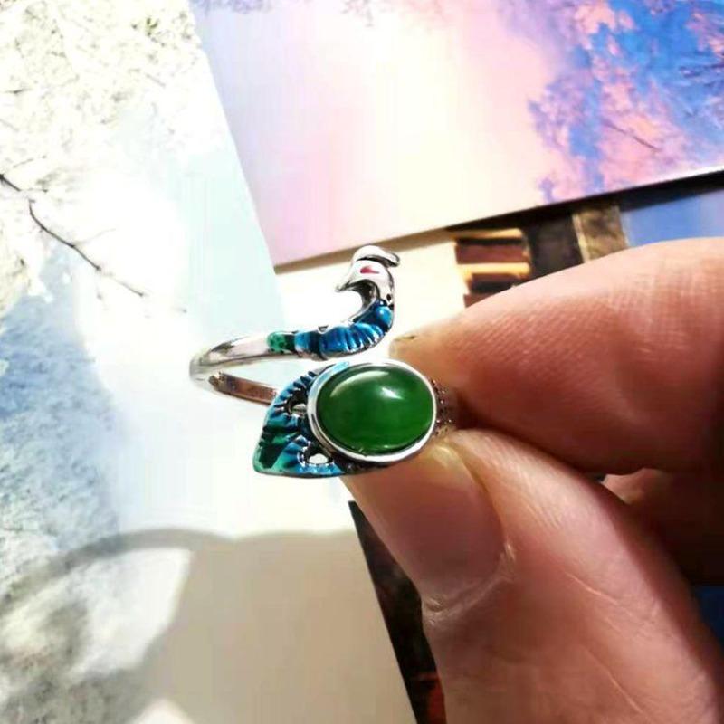 Simple Retro Three-dimensional Peacock Ring Female Ring