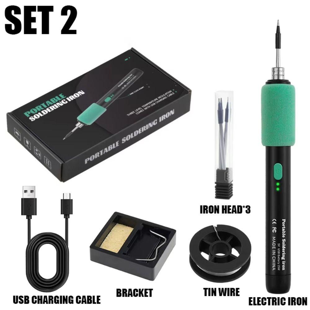 3 Temperature Settings USB Soldering Iron Dual-Use Function Electric Iron Solder  Welding Tool