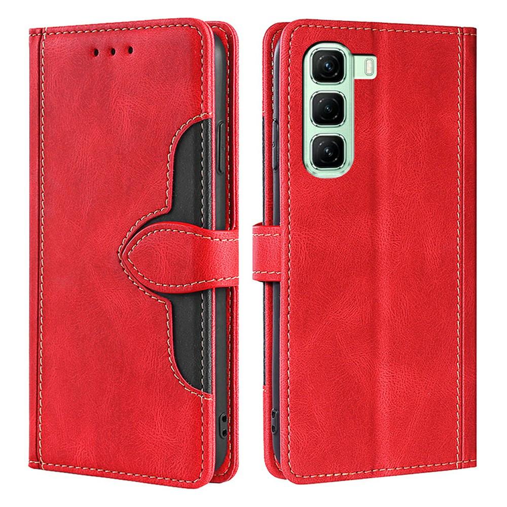 For Infinix Hot 50 4G Case Leather Wallet Phone Cover with Straw Hat Magnetic Clasp
