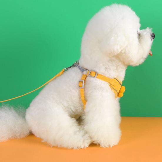 Harness Leash Set Reflective Strap Night Safe Pet Dog Vest Flower Decoration Adjustable
