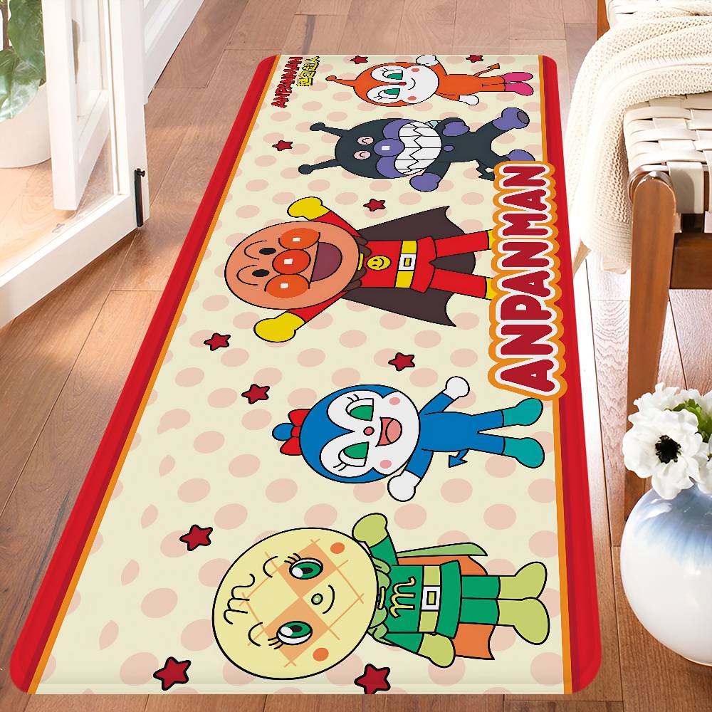 A-Anpanman Anime Bathroom Mat Kids Room Bedroom Decoration Balcony Anti-Slip Doormat Living Room Welcome Rug