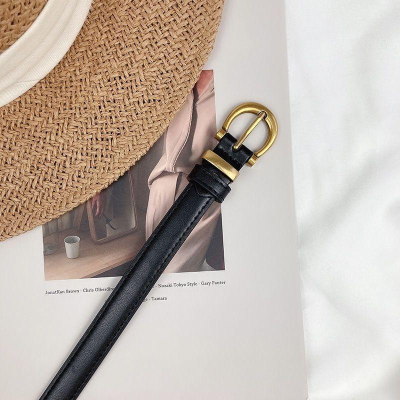Soft Minimalist Chic Leather Waist Belt For Women In Black And Tan Color Options