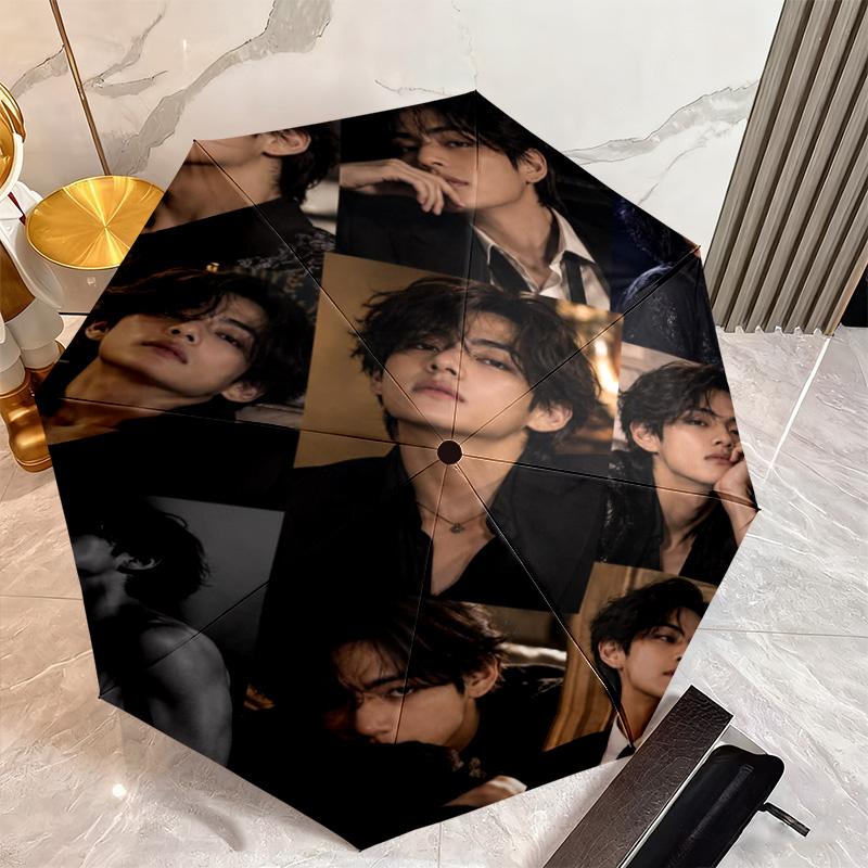 Kim Taehyung Automatic Umbrella Suitable Travel Portable Umbrella Outdoor Sun Shading Umbrella Gift Daily Essentials