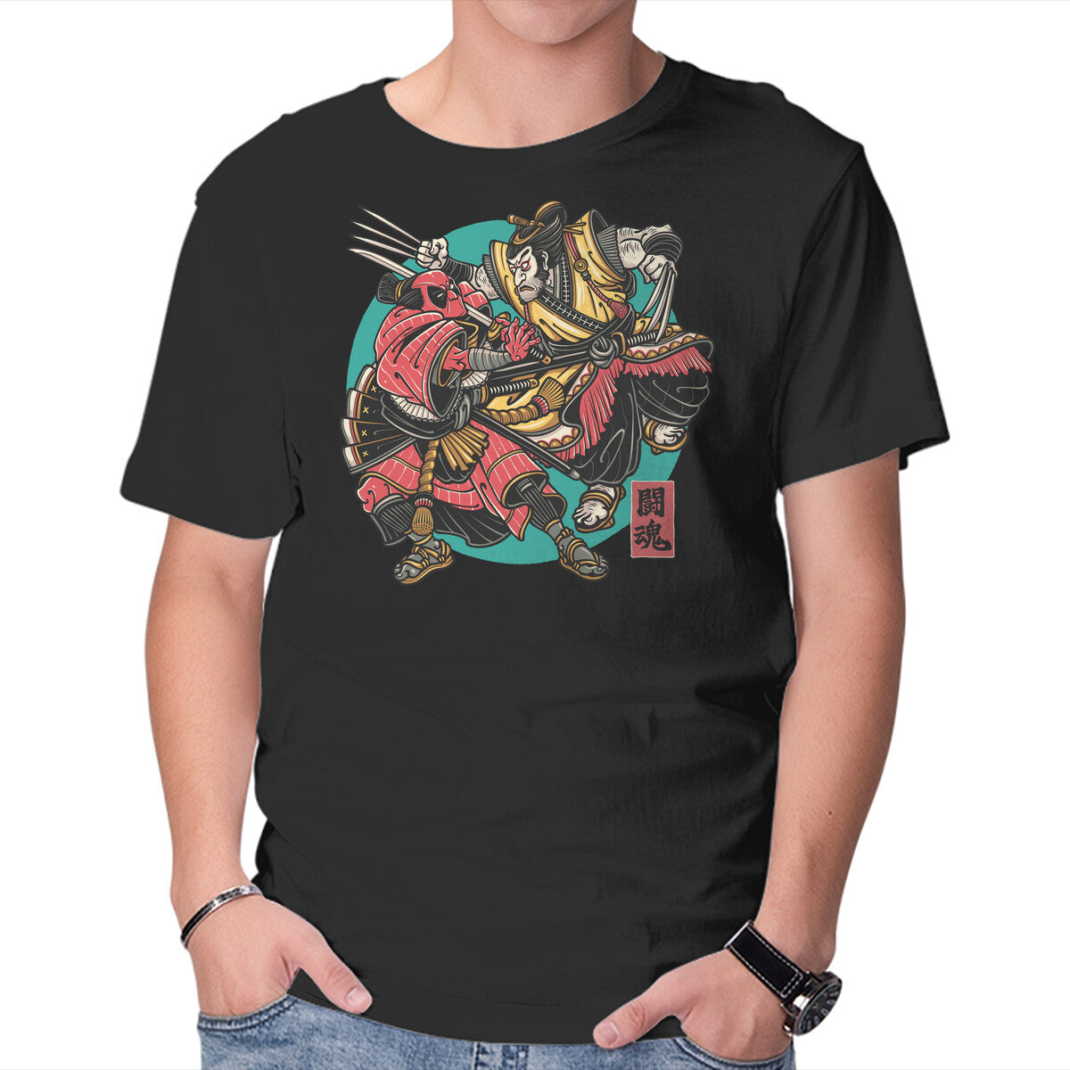 Unisex Crew Neck T-Shirt Fighting Spirit Graphic Short Sleeve Casual Tee L